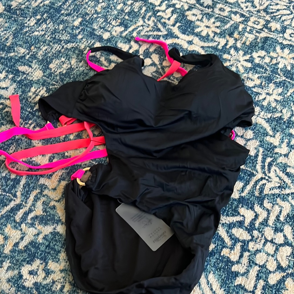 NWT open back black one piece swimsuit